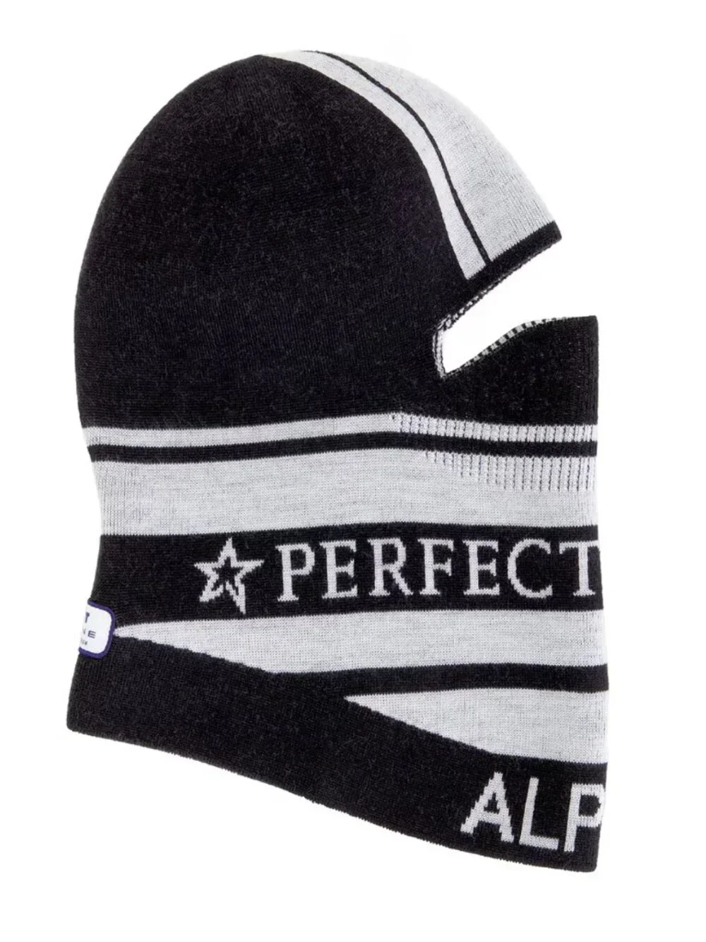 NEW Perfect Moment Team Balaclavas Black Snow White Wool Knit Star Logo Ski Mask